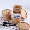 Paper Take out Containers Soup Cups with Paper Lid PE Lid